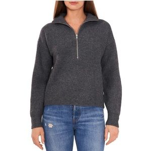 Vince Camuto Half zip up sweater Medium Heather Grey